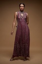 Wine Flare Bias Gown