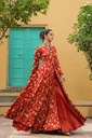 Ruby Red Floral Gajji Silk Set