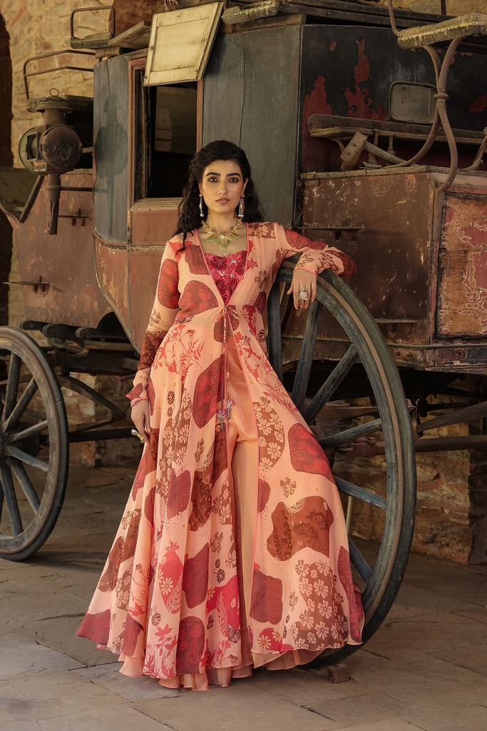 Sundara Peach Gown Set