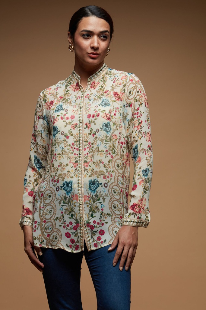 Luminous Ivory Bloom Shirt