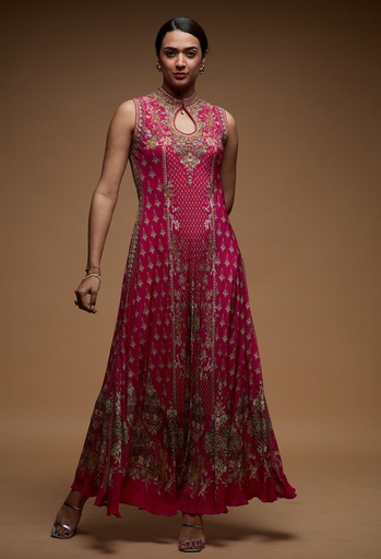 Fuchsia Radiance Sleeveless Gown