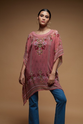 Soft Serenity Farasha with Digital Print and Swarovski Embellishments