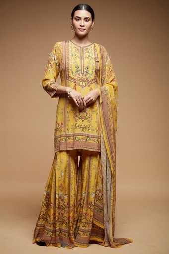 Golden Dusk Sharara Set