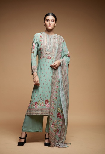 Pale Aqua Digital Print Kurta Set