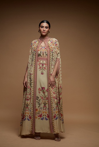 Beige Grace Cape Kaftan